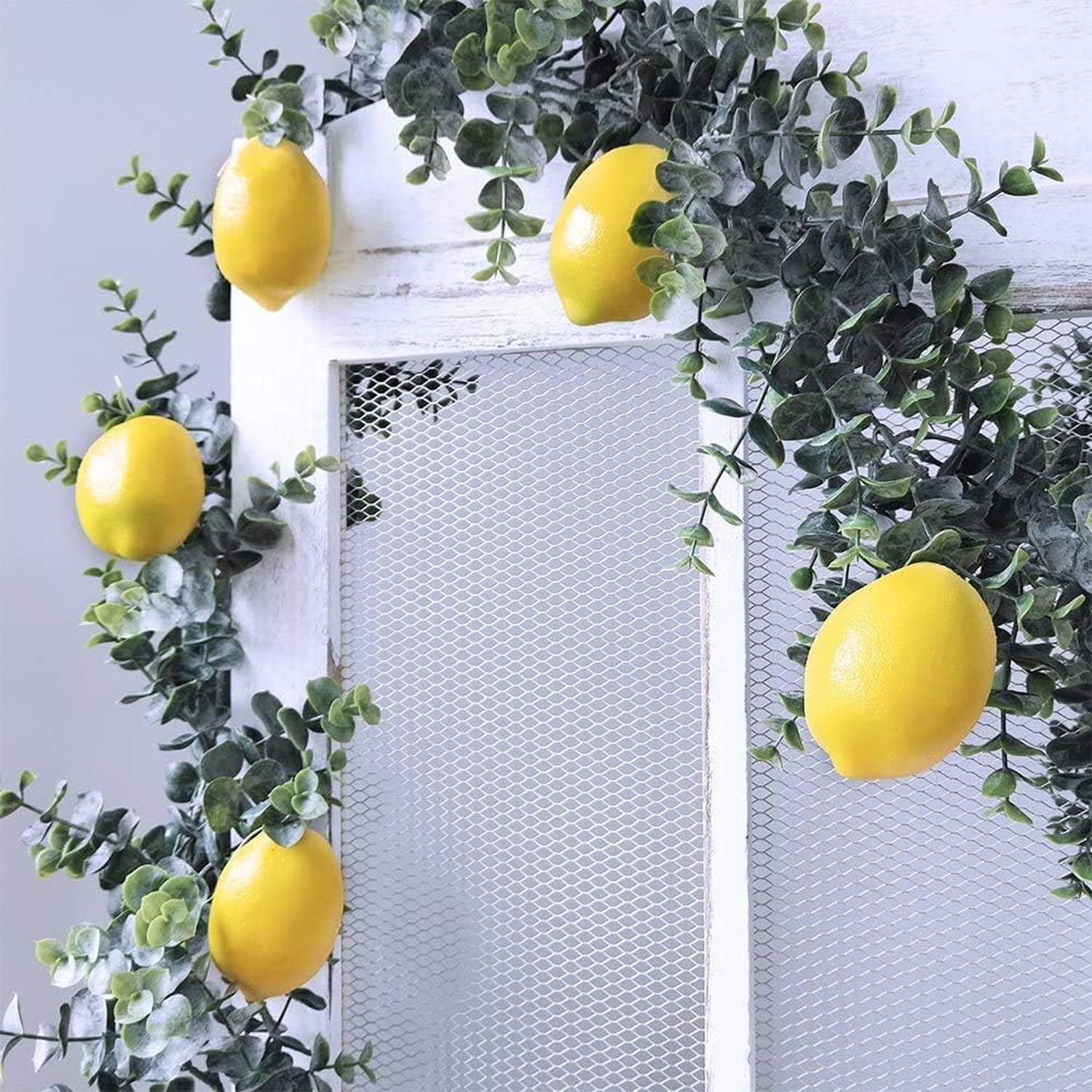 12Pcs Artificial Fruit Lemon,Yellow Fake Lemons Faux Fruit for Home House Kitchen Decoration,Lifelike Normal Size Simulation Lemons,Plastic Yellow Lemon for Fake Fruit Bowl image number 6
