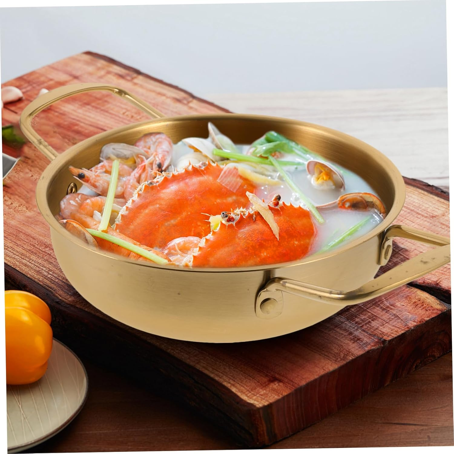 FUNOMOCYA 1Pc Household Noodle Pot Stainless Steel Stockpot with Binaural Handles and Easy to Clean for Ramen and Soup Cooking image number 6