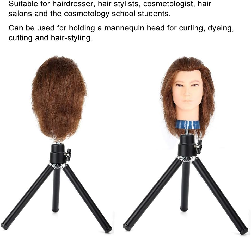 Mannequin Head Tripod, Hairdressing Training Hair Mannequin Tripod, Dyeing for Curling image number 4