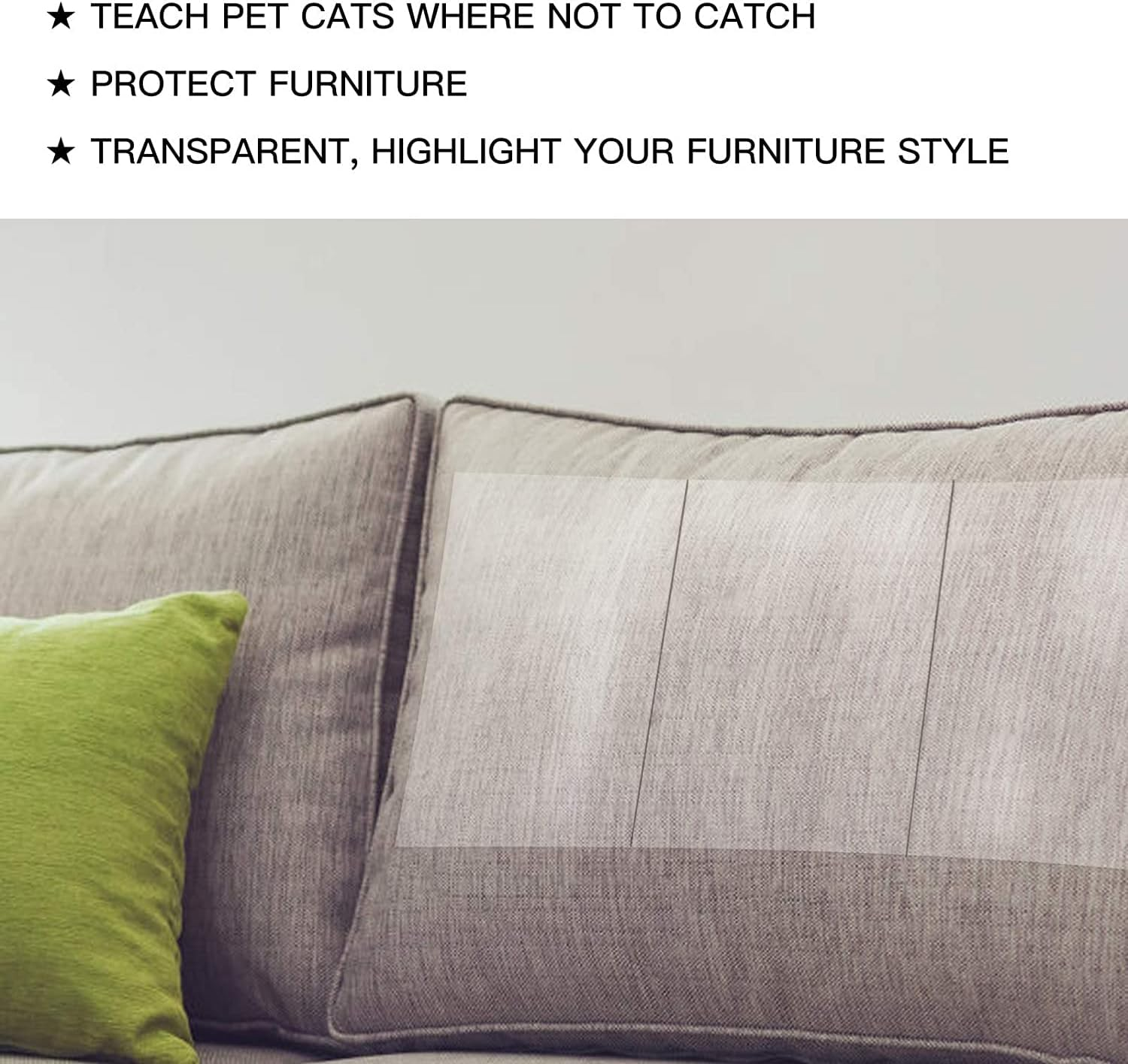 Cat Scratch Protection Training Tape, Pack of 12 Double-Sided Anti-Cat Scratch Tape for Sofa, 6 Pieces 17 Inches L X 10 Inches B Bands + 6 Pieces 16 Inches L X 12 Inches B Bands + 100 Adjusting Screws image number 6