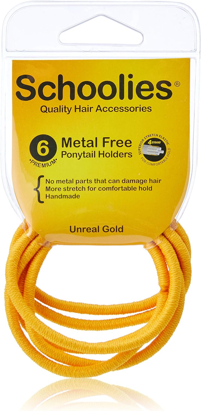 Schoolies Hair Accessories Metal Free Ponytail Holders 6 Pieces, Real Dark Blue (Pack of 2) image number 4