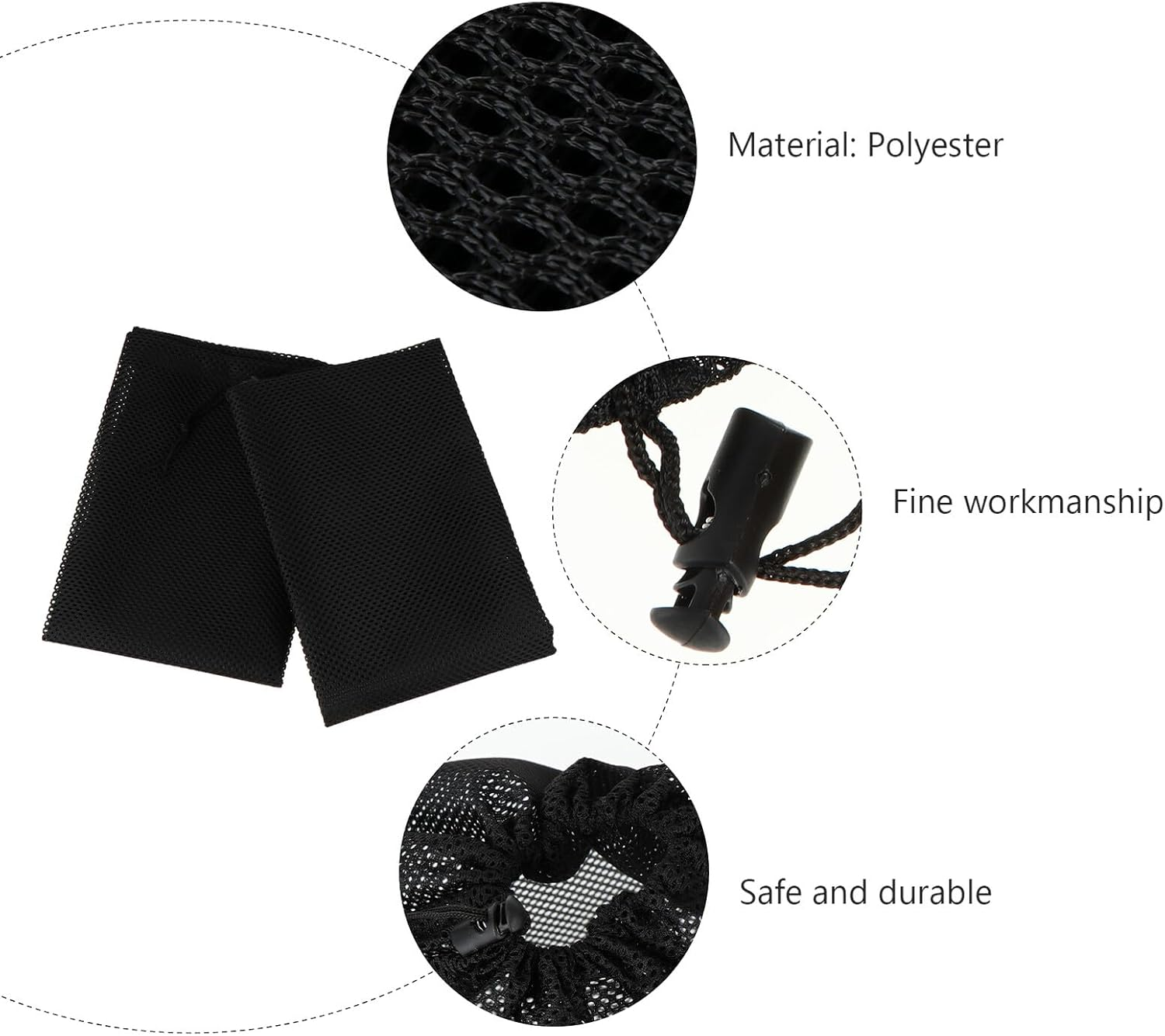 2Pcs Water Pump Filter Bags Large Mesh Drawstring Pump Barrier Pouch for Debris Protection Aquarium Swimming Pool Mesh Filter image number 6