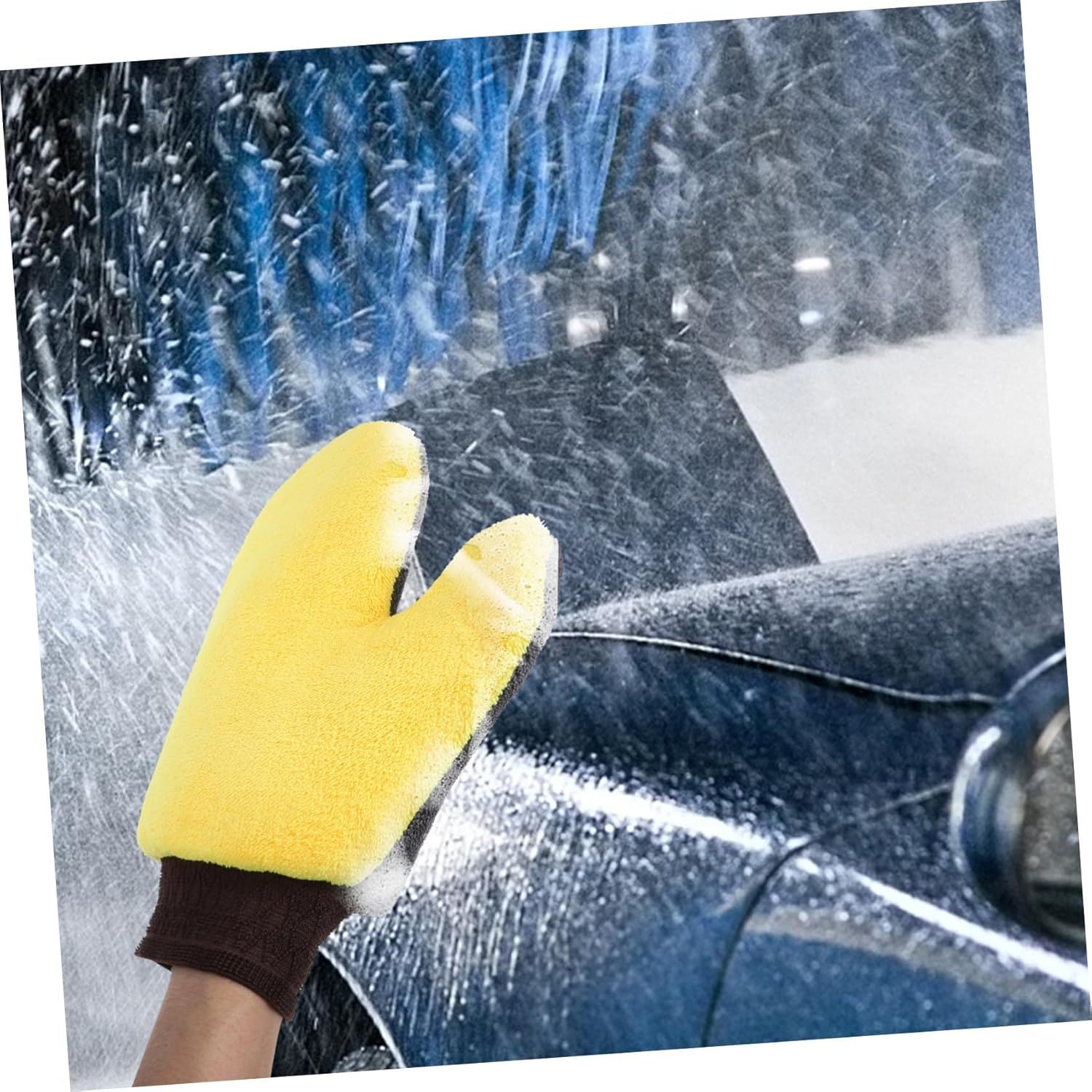 OFFSCH 2Pcs Car Wash Gloves Mitt with Special Coral Fleece Material Double Sided Cleaning Mitts for Hard to Reach Auto Surfaces Comfortable and Maneuverable Dusting Gloves image number 5