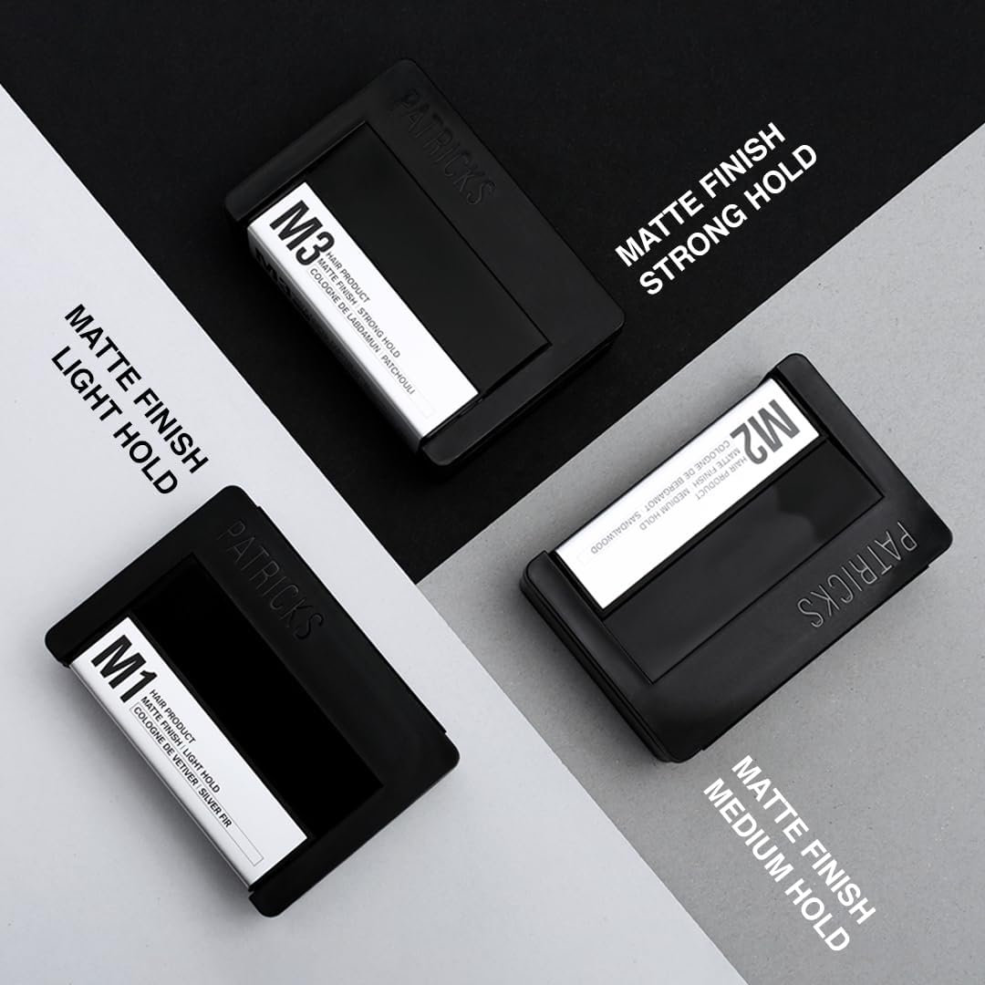 PATRICKS | M3 Matte Pomade | Strong Hold Styling Product for Men | Thickening Paste | for Coarse to Thick Hair Control | Water Resistant | Travel Size | 75G image number 5