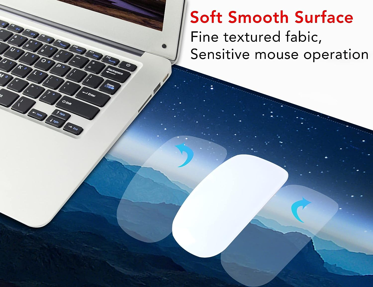 Excovip Large Gaming Mouse Pad,Large Stable Rubber Base Mousepad with Stitched Edges,700X300X2 Mm XL Mousepad,Beautiful Desk Pad for Keyboard and Mouse,Mountain Scenery, 0062 image number 6