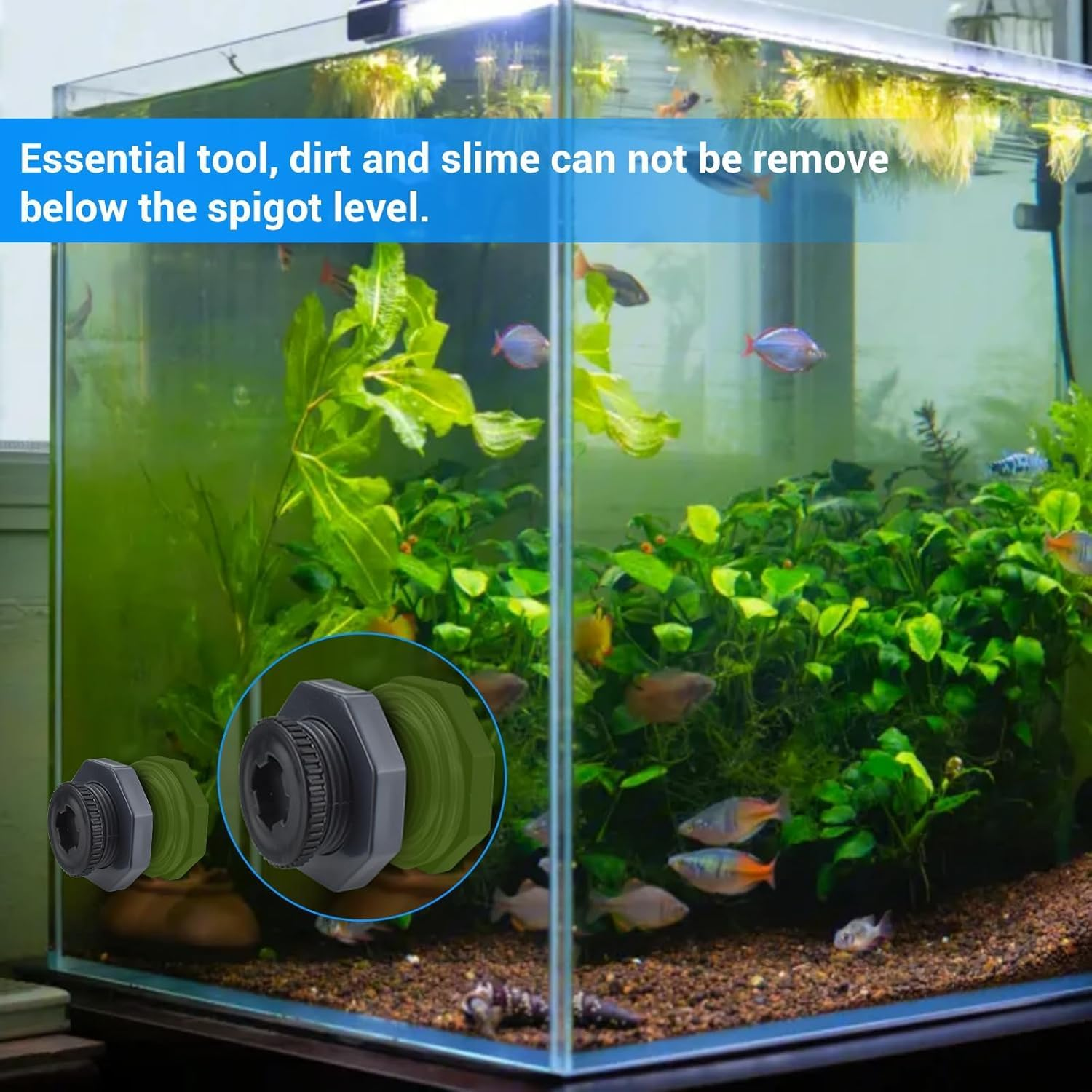 PVC Bulkhead Water Tank Connector Adapter, 4Pcs Bulkhead Fitting Water Tank Connector PVC Threaded Fitting Adapter,Plastic Bulkheads Fittings for Rain Barrels