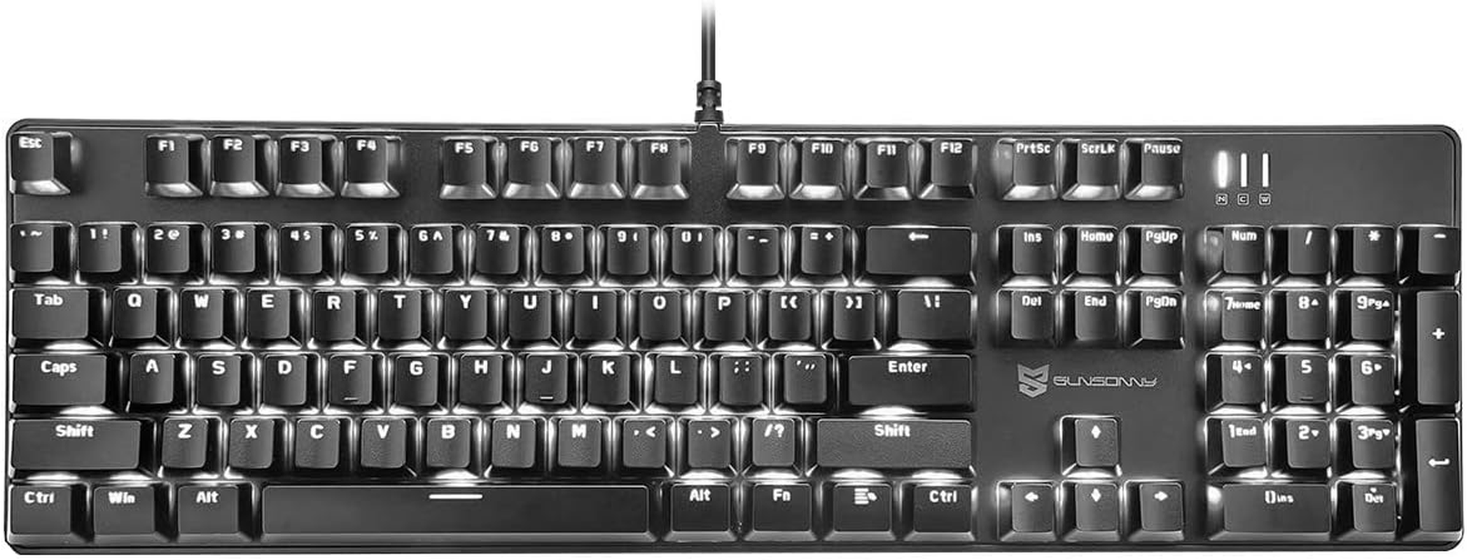 Mechanical Gaming Keyboard | Hot Swappable Mechanical Keyboard | Ice Blue Backlit Keyboard with Brown Switches and 104 Keys | Wired Gaming Keyboard | Mechanical Keyboard, PC Gaming Keyboards