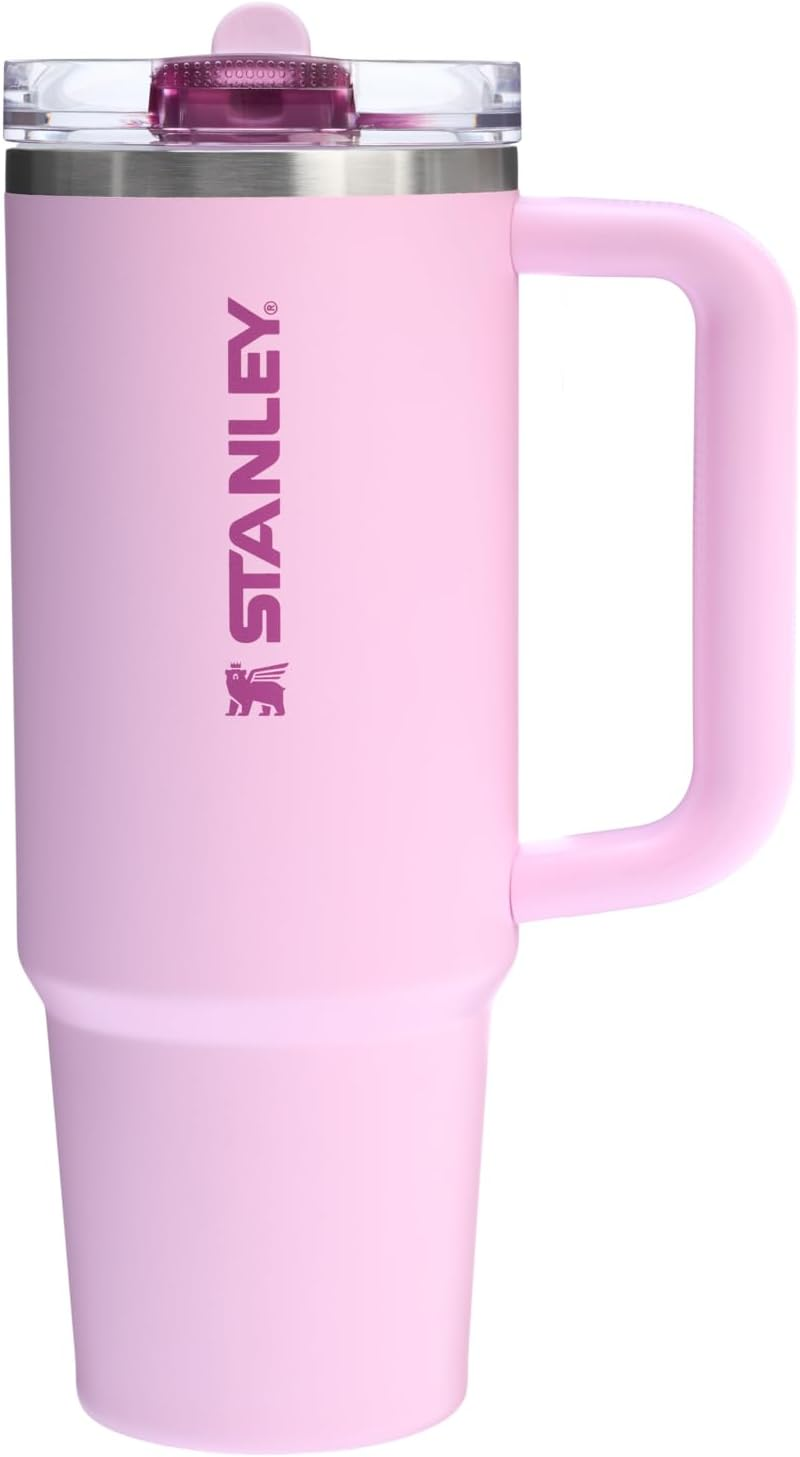 Stanley Quencher Protour Flip Straw Tumbler with Leakproof Lid 30 Oz | Built-In Straw and Handle | Cup Holder Compatible for Travel | Insulated Stainless Steel Cup | Bpa-Free | Cherry Blossom