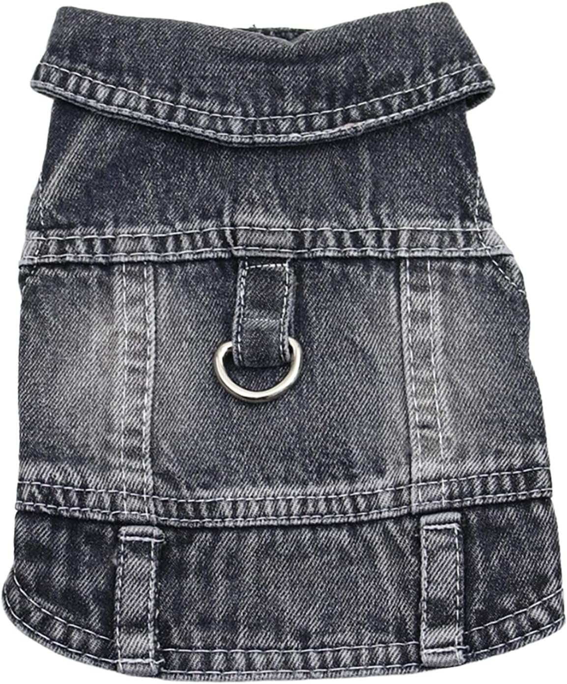 Puppy Clothes for Small Dogs Boy,Classic Western Denim Dog Coat,Dog Jeans Jacket with Leash D-Ring,Pet Cat Costumes,Cooling Harness Vest for Walking (Blue, X-Small)