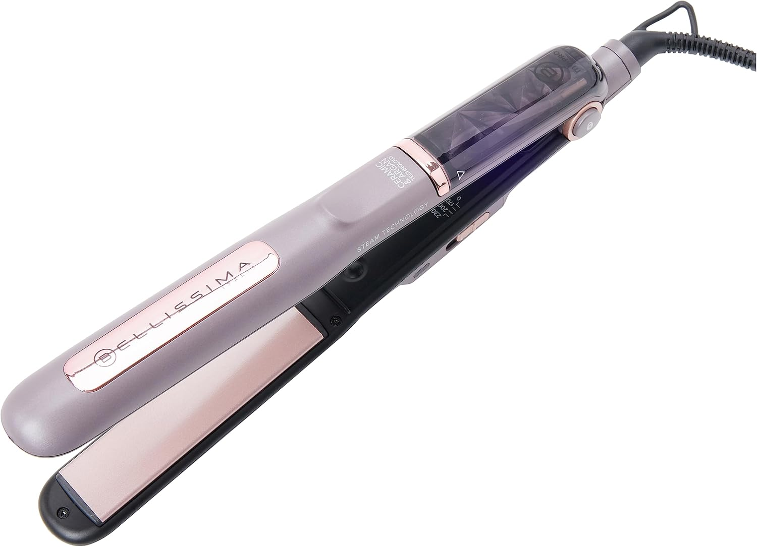 Bellissima Steam Ceramic & Argan Oil Steam Straightener, Ceramic and Argan Oil Coating, 3 Temperature Levels, Fast Heating, Oscillating Plates, Auto Shut-Off image number 2