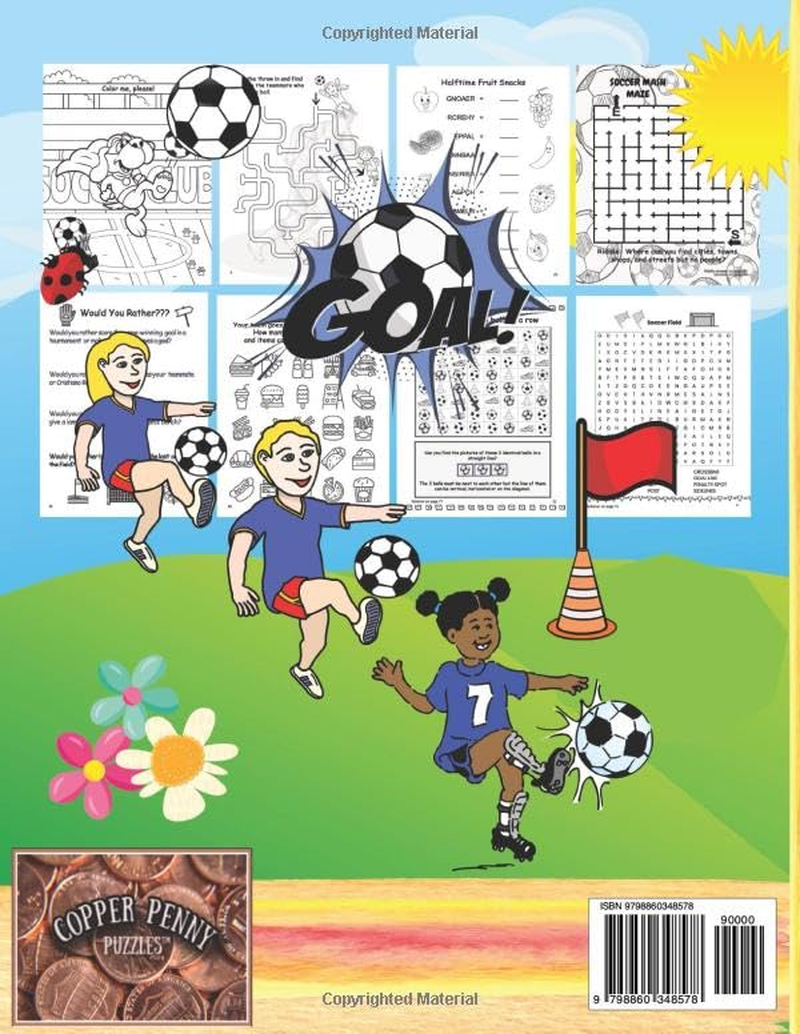 Soccer Activity Book for 6-8 Year Old Girls & Boys: Fun Word Searches and Scrambles, Mazes, Picture Puzzles, Sudoku, Games, Coloring Pages & More image number 1