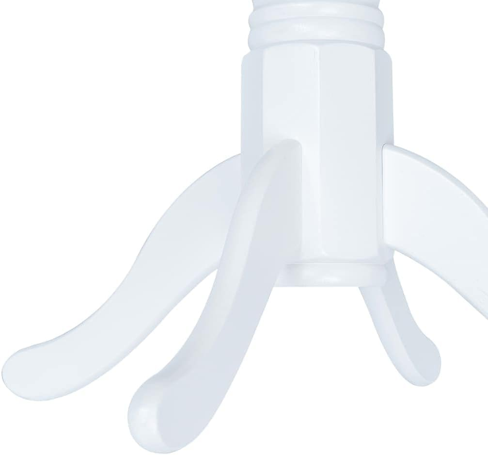 'Vidaxl round Dining Table in White - 106 Cm Diameter - Solid Rubberwood and MDF Construction - Scandinavian/Farmhouse Style - White And Brown image number 3