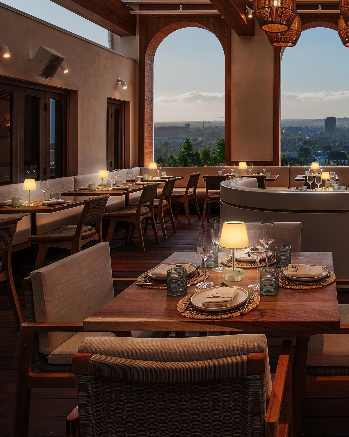 Small Cordless Table Lamp for Restaurant Bar, 5200Mah Rechargeable Battery Operated Portable Mini Dimmable Touch Desk Lamps Night Light for Bedside Kitchen Entryway Patio Outdoor Dining Table (Gold)