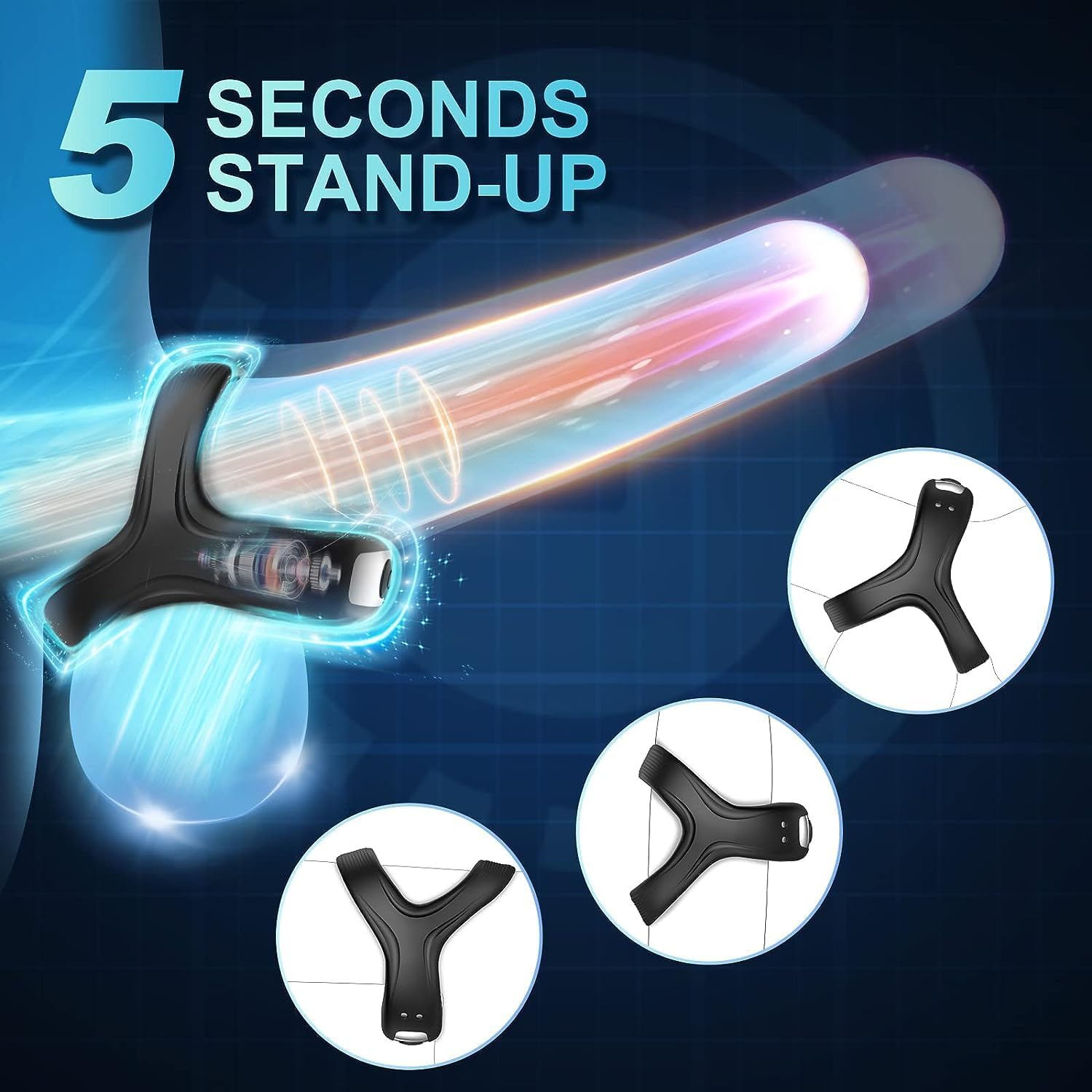 Vibrating Cock Ring Vibrator, 10 Vibration Modes, Silicone Stretchy Couples Vibrator Erection Enhance Delay Ejaculation Pleasure, Clitoral G Spot Vibrator Stimulator for Women, Rechargeable Adult Sex Toys