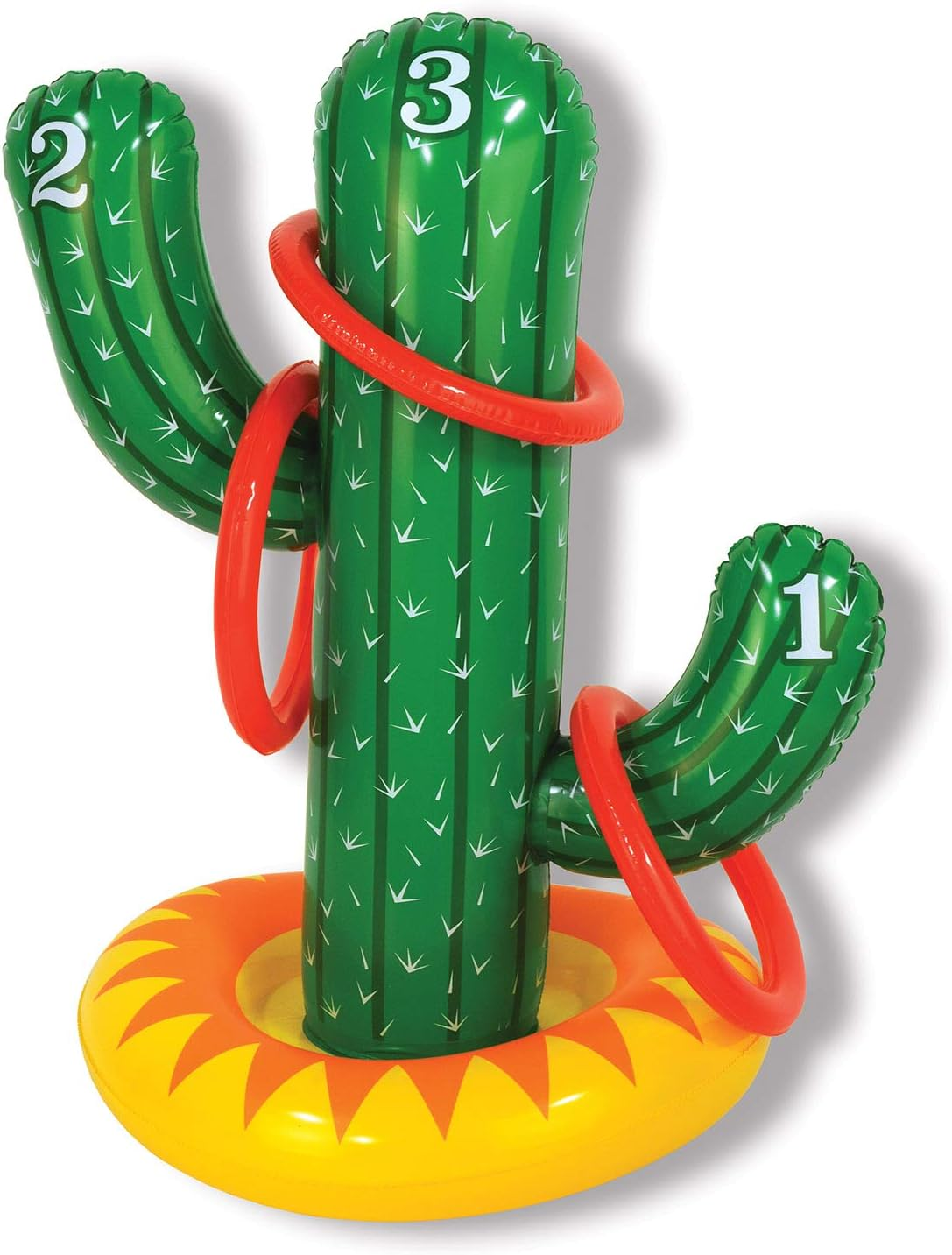 Beistle 53455 Inflatable Cactus Ring Toss, 21" & 7&frac14;" Green/Yellow/Red image number 5