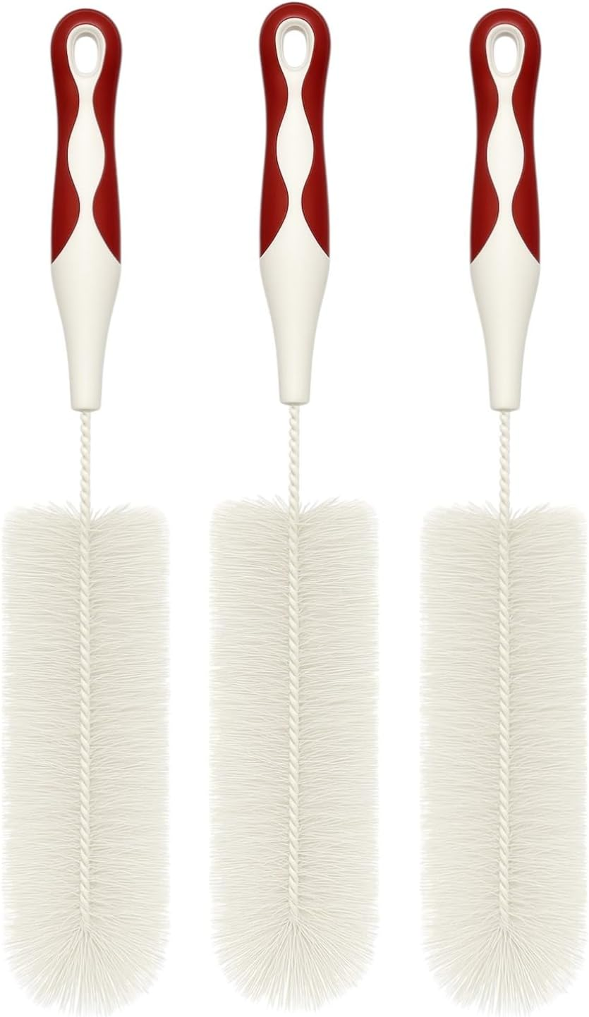 Bottle Brush 3 Pack Long Handle Soft Nylon Bristle Cleaning Tool for Bottles Jars Glass Baby Items
