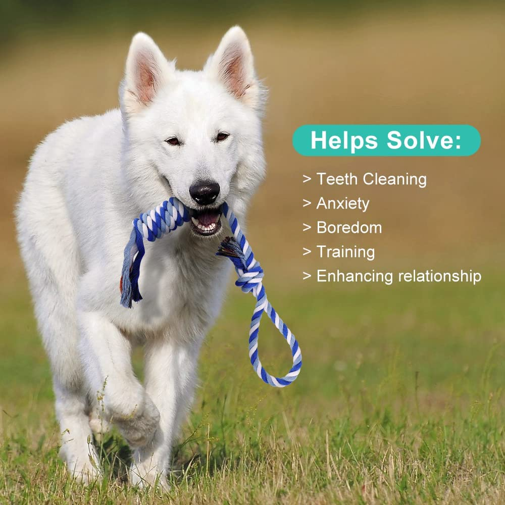 PLUTUS PET Dog Chew Toys for Aggressive Chewers, 8 Pack Interactive Dog Rope Toys, Washable Cotton Tough Dog Toys, Teething Toys for Puppies Small and Medium Dogs image number 4