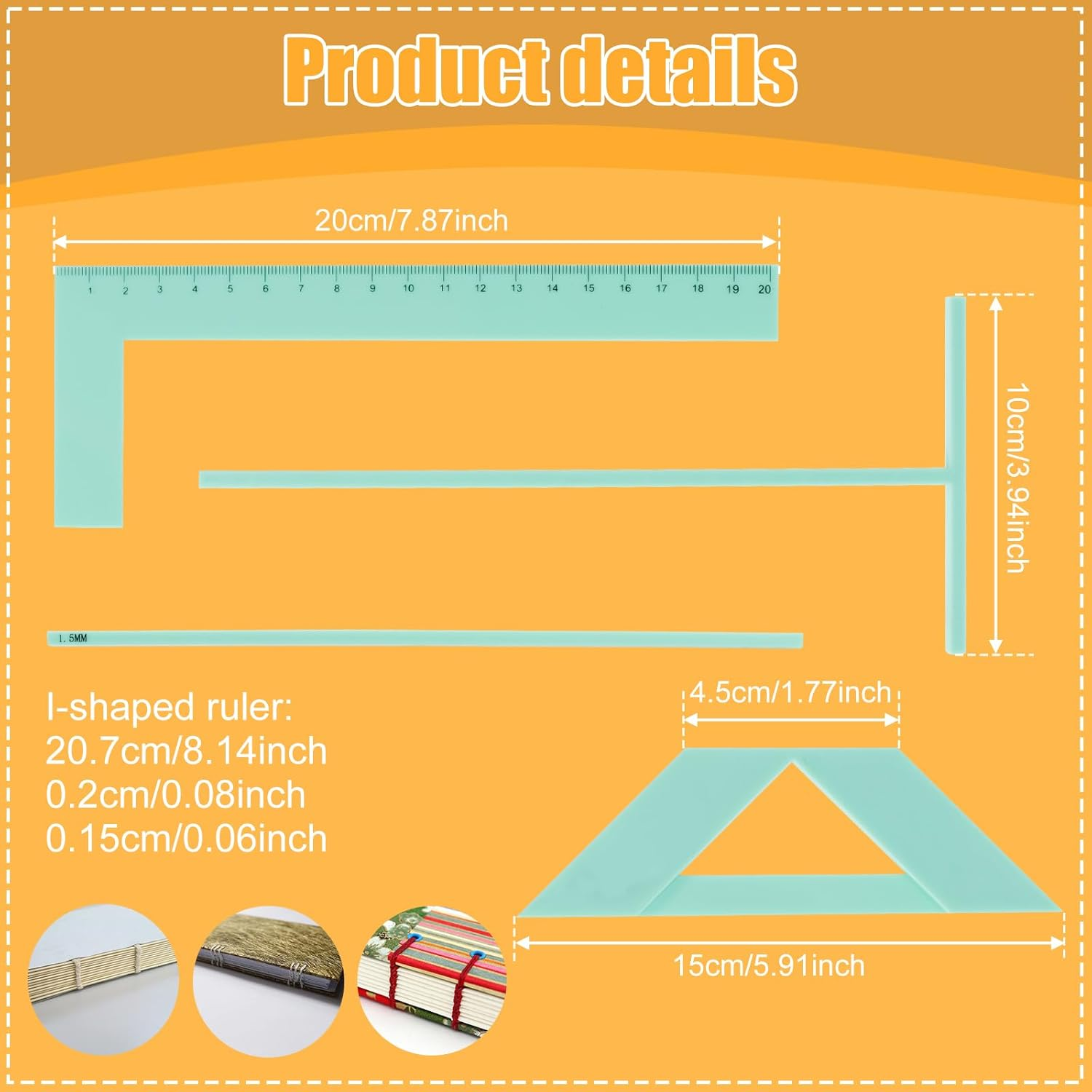 Book Binding Package, Bookbinding Kit, Bookbinding Tool, Plastic Positioner Ruler for Efficient Production Convenient Binding Device for Handbook Cover Production (Style 1) image number 6