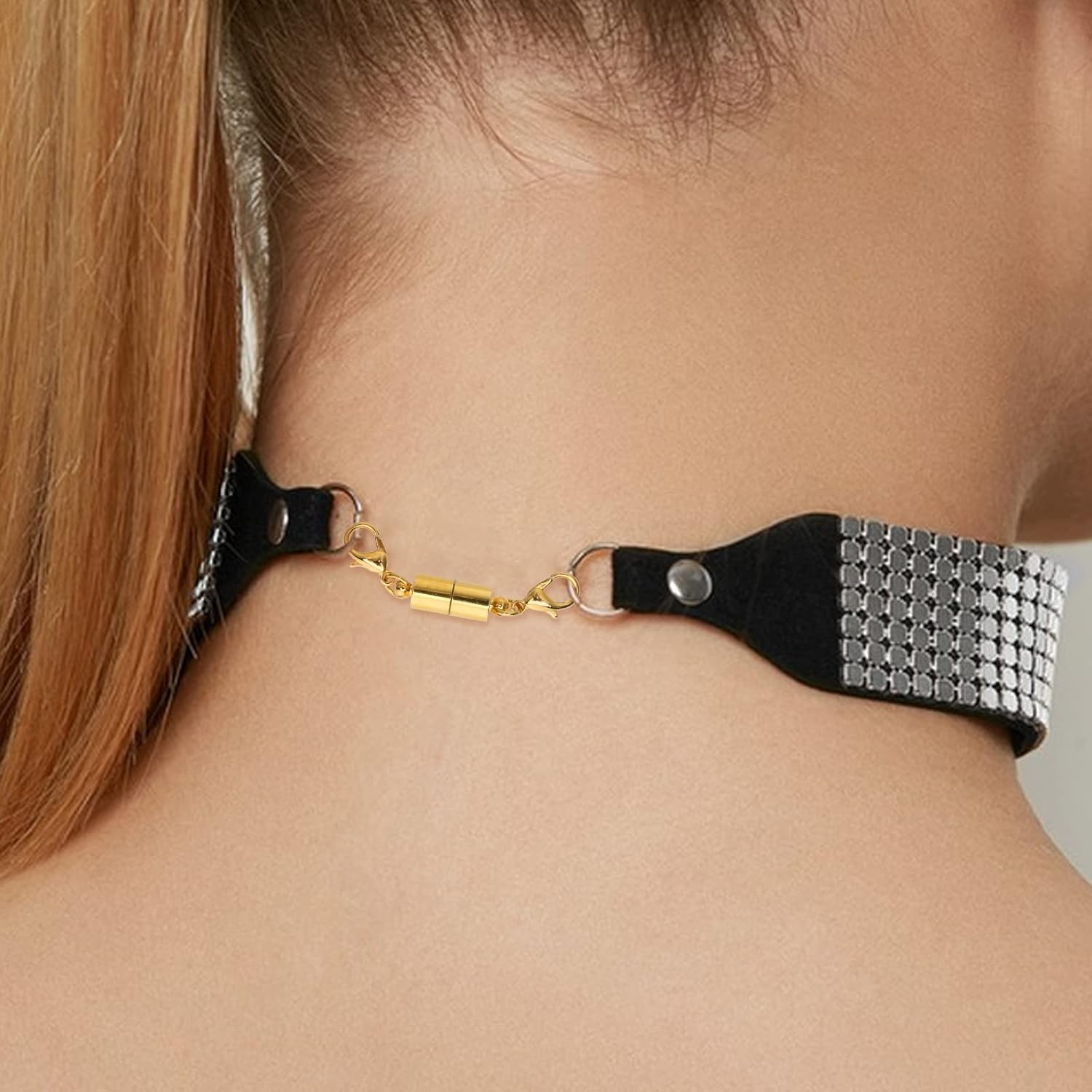 Lyfengdeam 12PCS Double Lobster Clasp Magnetic Necklace Clasps and Closures, Gold and Silver Adjustable Necklace Extenders, Necklace Bracelet Extender Jewelry Making DIY (6 X 45Mm) image number 3