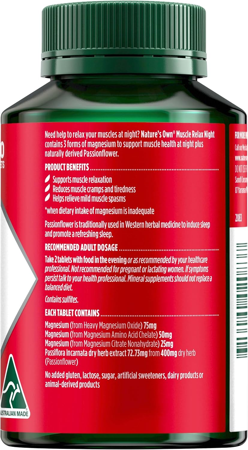 Nature'S Own Active Magnesium Recovery Muscle Night 120 Tablet image number 3