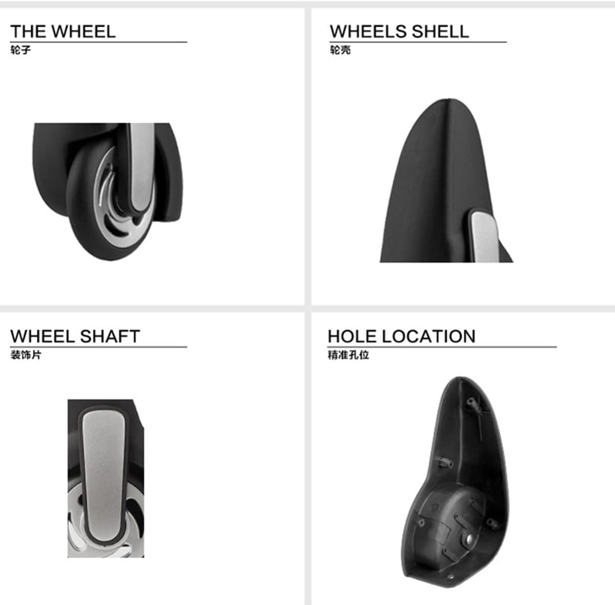 Alturn Suitcase Wheels,Suitcase Wheels Replacement Replacement Luggage Wheels Suitcase Replacement Directional Wheels Luggage Wheels Replacement (DL-D004)