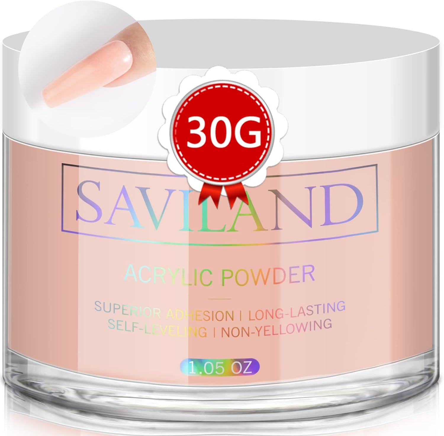 SAVILAND Nudes Acrylic Powder - 1Oz Professional Color Acrylic Nail Powder for Acrylic Nails Extension, 3D Nail Art Acrylic Polymer Powder, No Need Nail Lamp image number 2