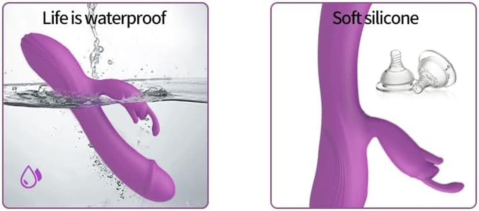 SIDED Massager Handheld Rabbit Vibrator Women'S Toys Buttfly Toy Rechargeable Pleasure Toy for Couple, 10 Vibration Frequency Useful and Fantasy Electric Portable Massager Gifts (Purple Tongue) image number 1