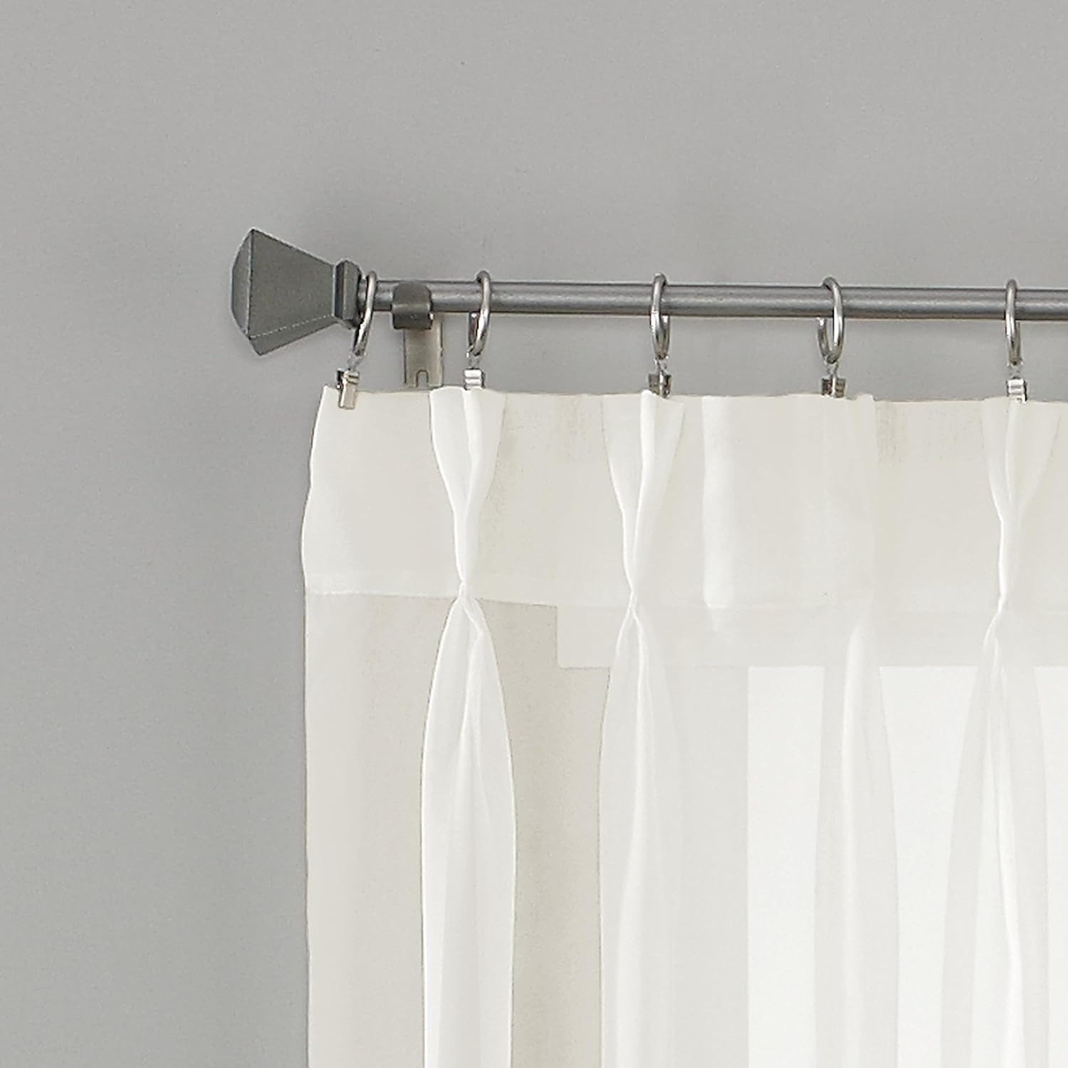 Curtainworks Soho Voile Sheer Pinch Pleat Curtain Panel, 29 by 108", Oyster,1Q805908Oy image number 1