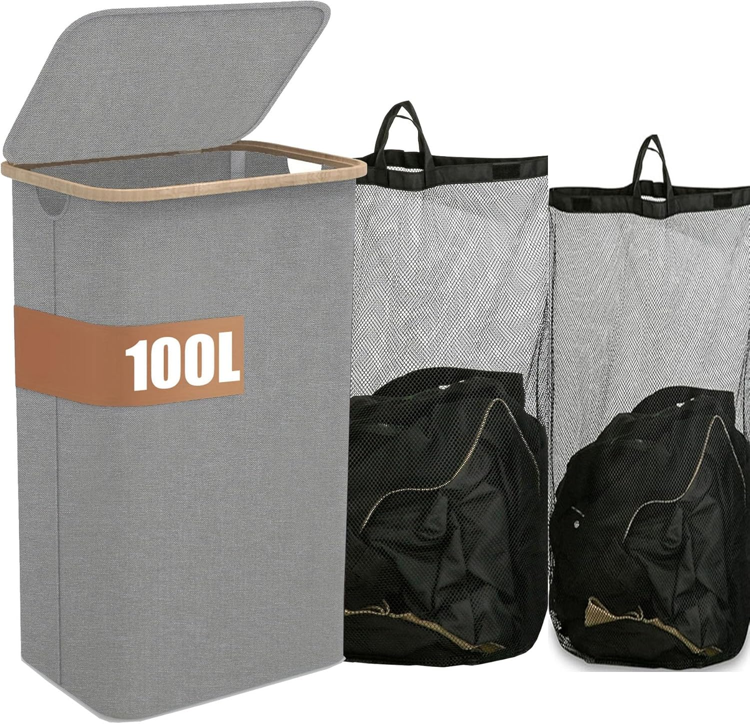 Foldable Laundry Hamper: Laundry Basket Clothes Hamper Aluminum X-Frame Foldable for Bathroom Bedroom Home Black