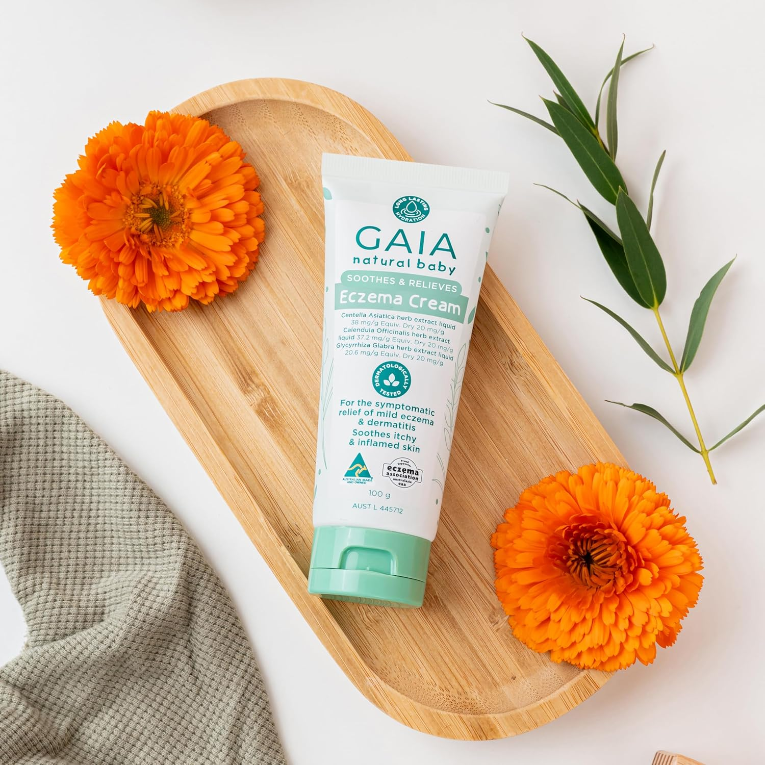 GAIA Natural Baby Eczema Cream | Calendula | Colloidal Oatmeal | Jojoba | Steroid Free | Cruelty Free | Mild Eczema | Dermatitis | Australian Made | 100G image number 2