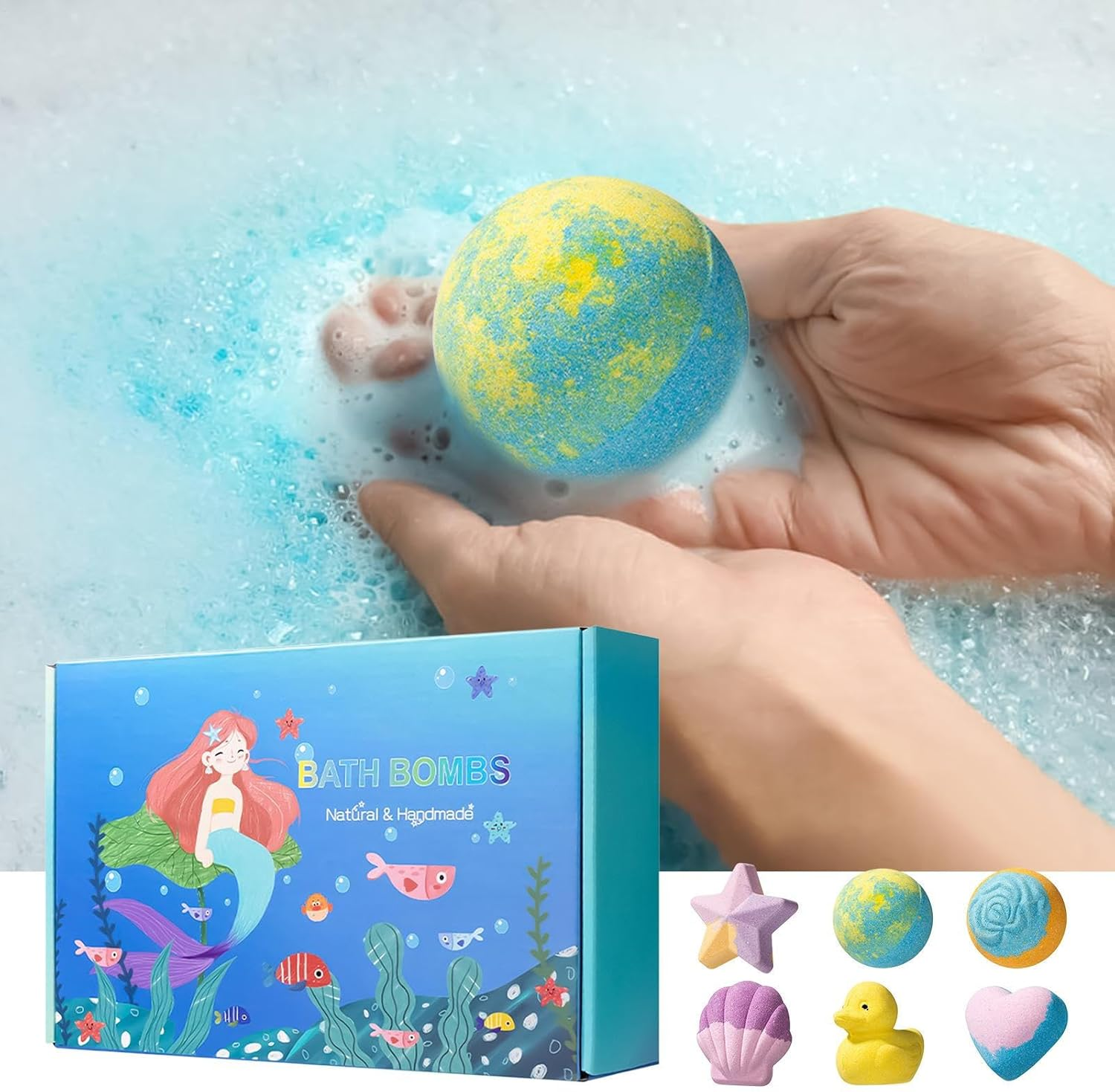 Huvqianu Shower Salt Ball - Shower Balls,Relaxing Scented Skin Cleanser for Bathroom Home Travel Hotel Women Kids image number 2