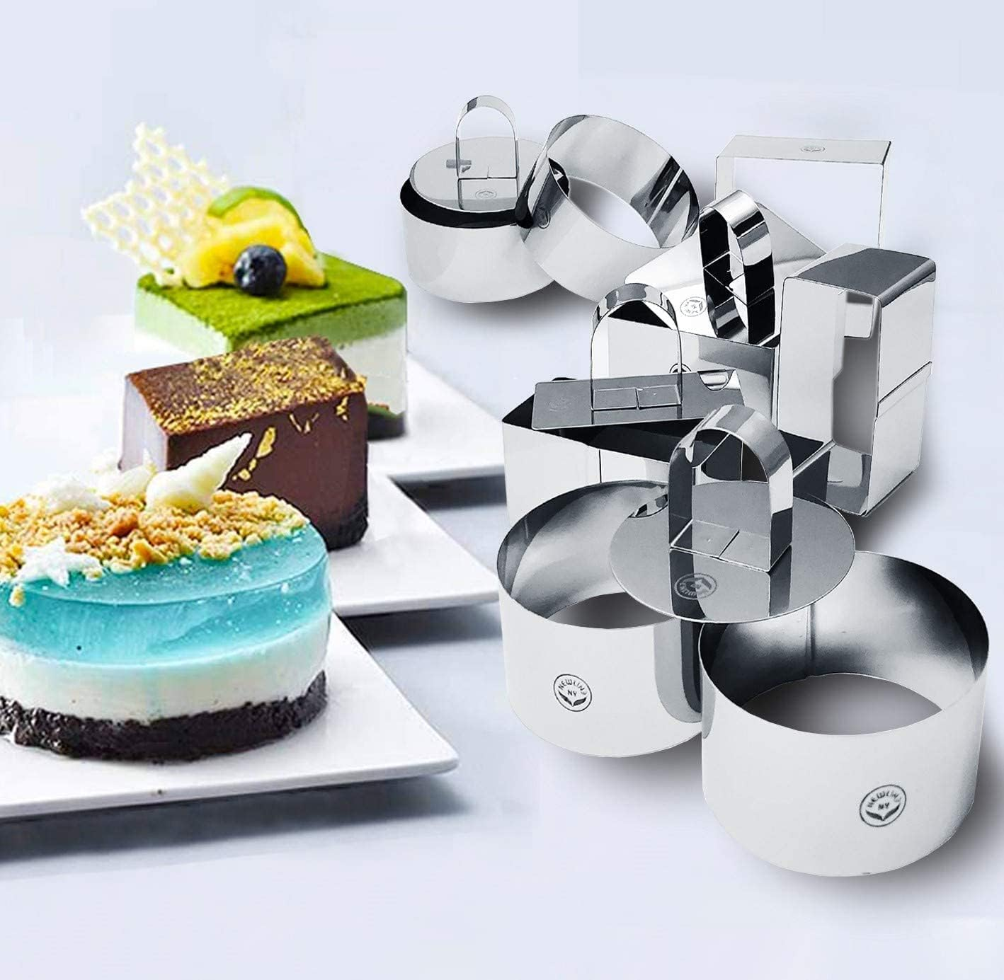 Newlineny NY3 Stainless Steel Dessert Rings (12 Pcs) Molding, Layering, Cake Cutter image number 6
