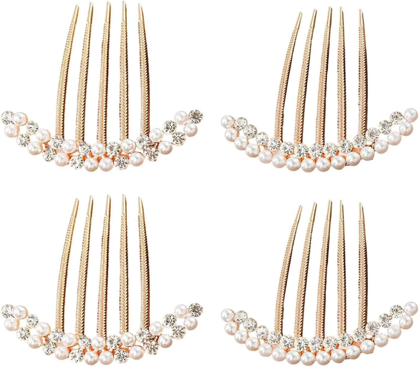 4 Pieces Pearl Rhinestone Hair Fork, Elee Hair Accessories, Hairstyle Decorations, Accessories for Women, Simple and Versatile Hair Accessories.