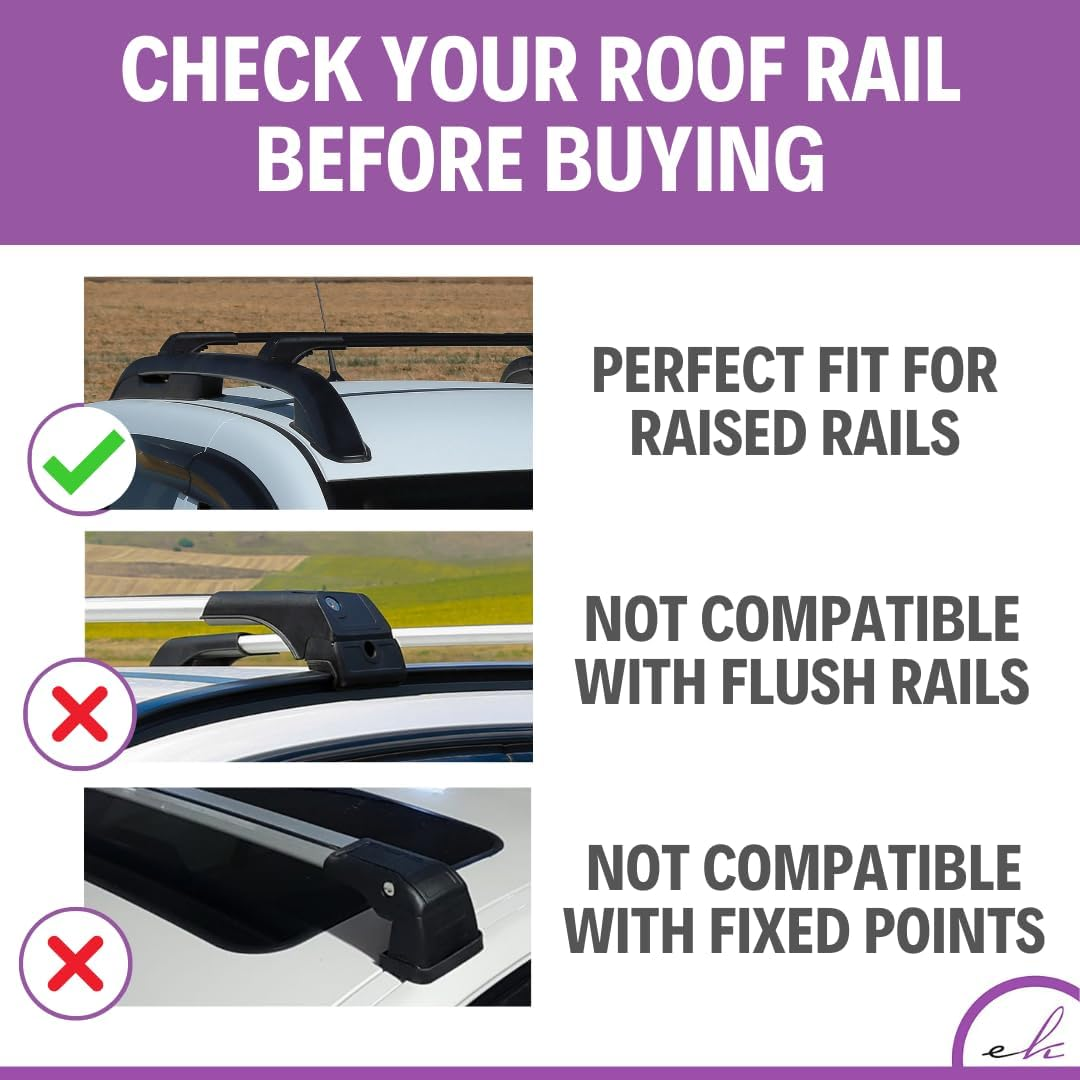 Skybar V1 Roof Racks for Volkswagen Golf Alltrack with Raised Rail (2015 to 2020) Black/Silver (Silver) | SUV Roof Racks, Easy Installation, Vehicle Specific Fit, 5 Year Warranty