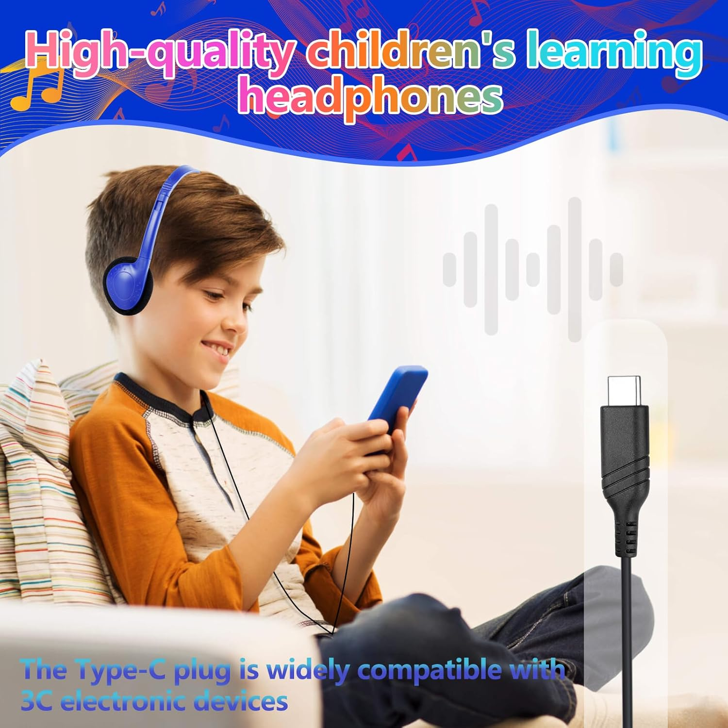 GDBOMA Type C Headphones Bulk for Classroom School Kids 30 Pack,Usb C Wired Headphones for School Compatible with Pad Smartphones Mixed Colors image number 6