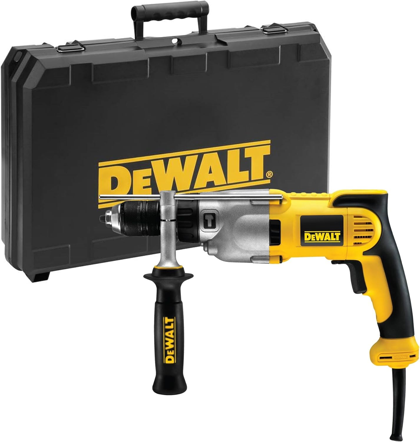 DEWALT DWD524KS 1,100 Watt Two-Speed Hammer Drill (13 Mm Solid Metal Keyless Chuck, Drilling Capacity Diameter Wood 40 Mm, Steel 13 Mm, Concrete 22 Mm, Suitable for Continuous Use, Includes image number 4
