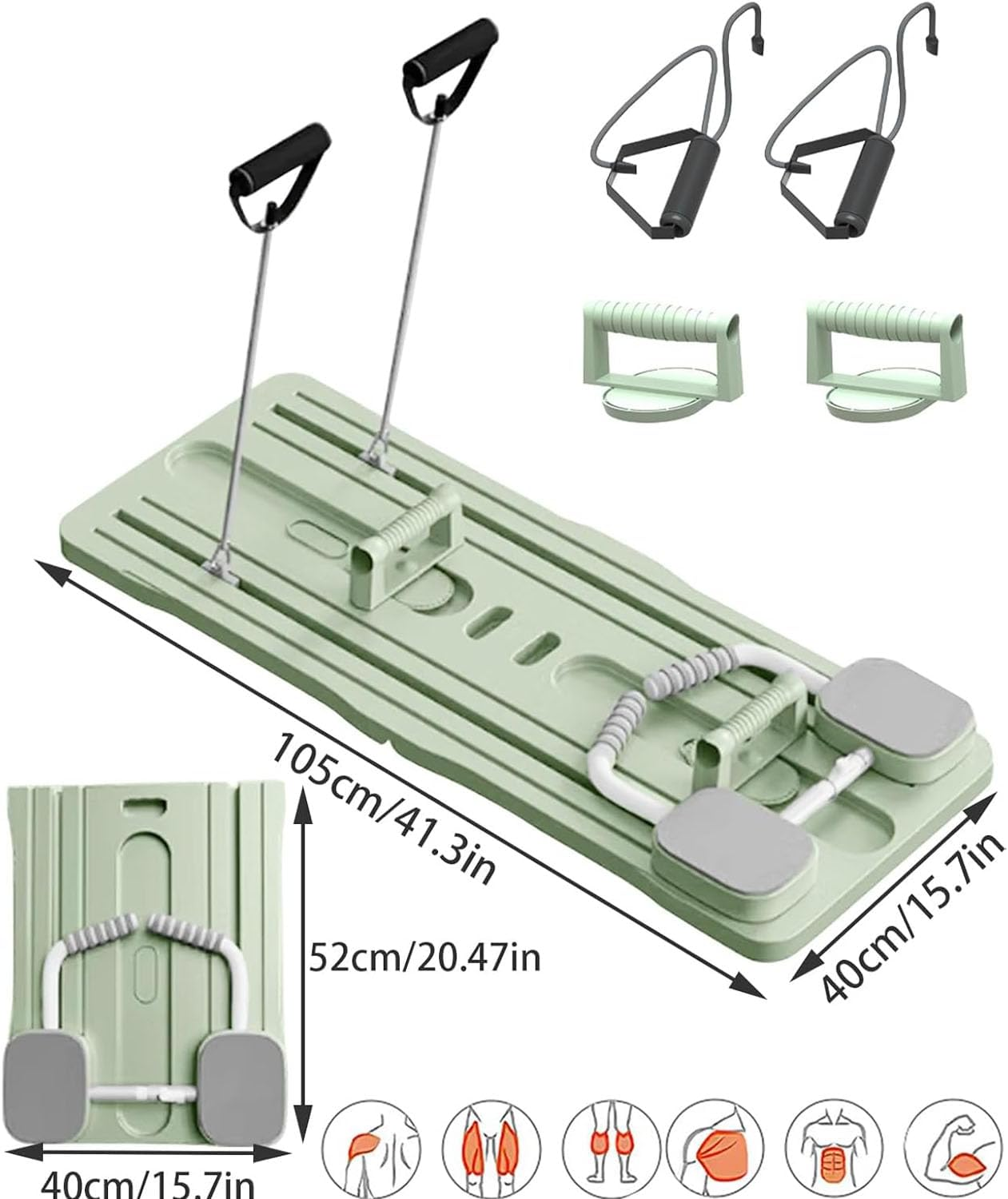 Pilates Board, Multifunctional Abdominal Board, Ab Core Trainer, Exercise Board - Green image number 3