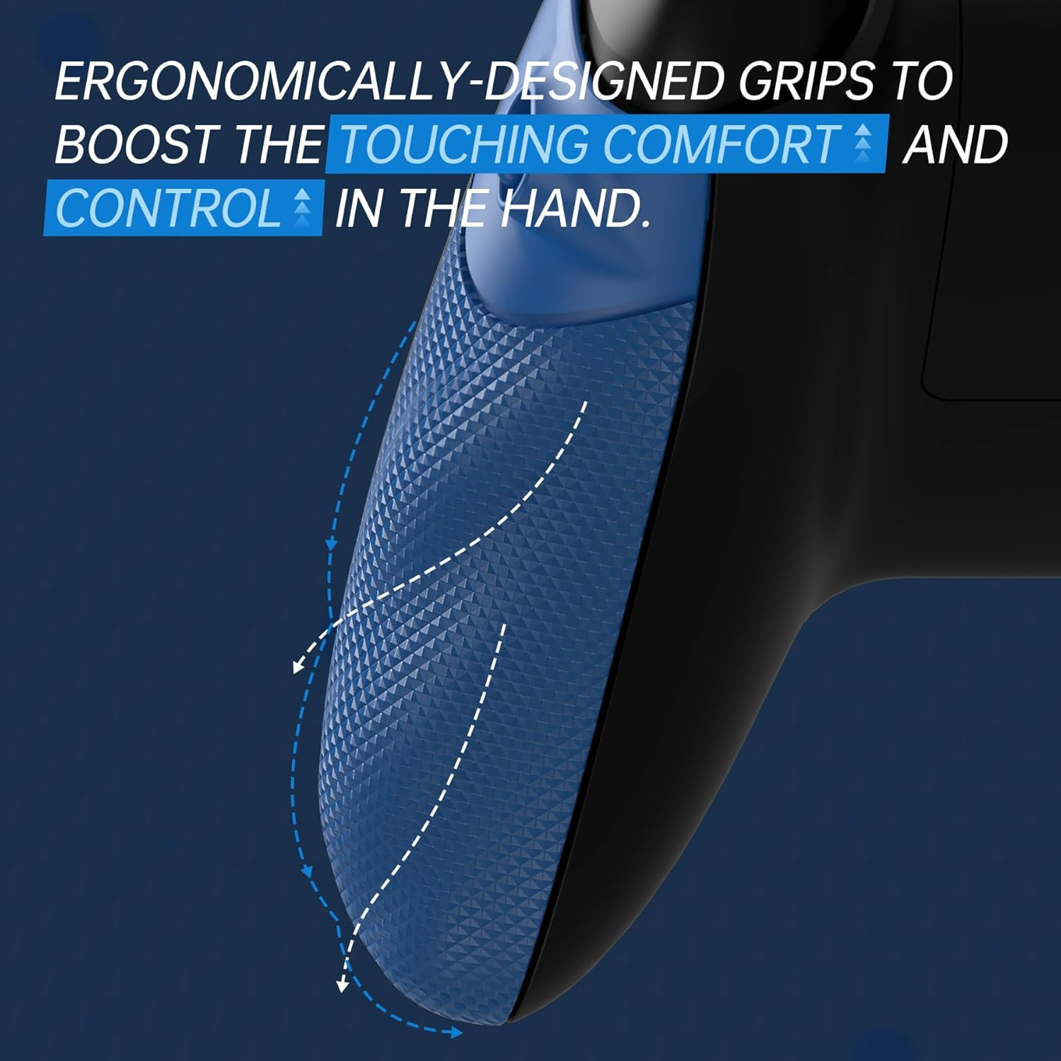 Extremerate Flexor Rubberized Side Rails Grips Trigger Stop Kit for Xbox Series X/S Controller, Anti-Slip Ergonomic Trigger Stopper Handle Grips for Xbox Core Controller &ndash; Yale Blue
