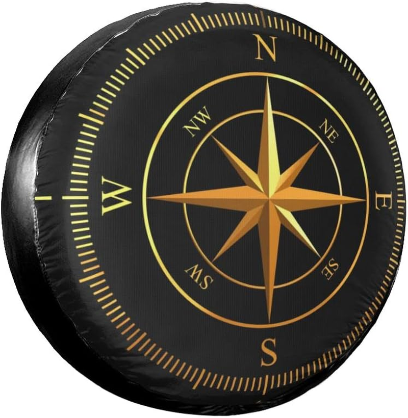 Spare Wheel Tyre Cover, Compass Pattern, Universal Waterproof Wheel Cover Protector Fit for SUV, RV, Trailer, Car Wheel Accessories (60-69Cm) image number 2