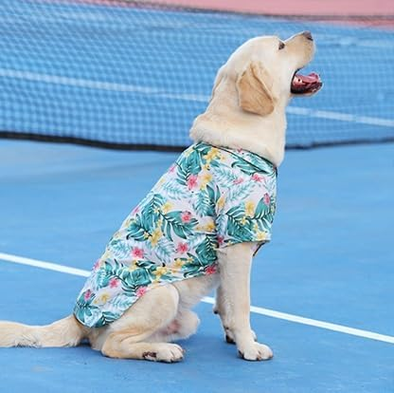 Dog Hawaii Shirts Stylish Hawaiian Themed Pet and Owner Matching Apparel Owner and Pet Shirts Are Sold Separately (Green, S) image number 4