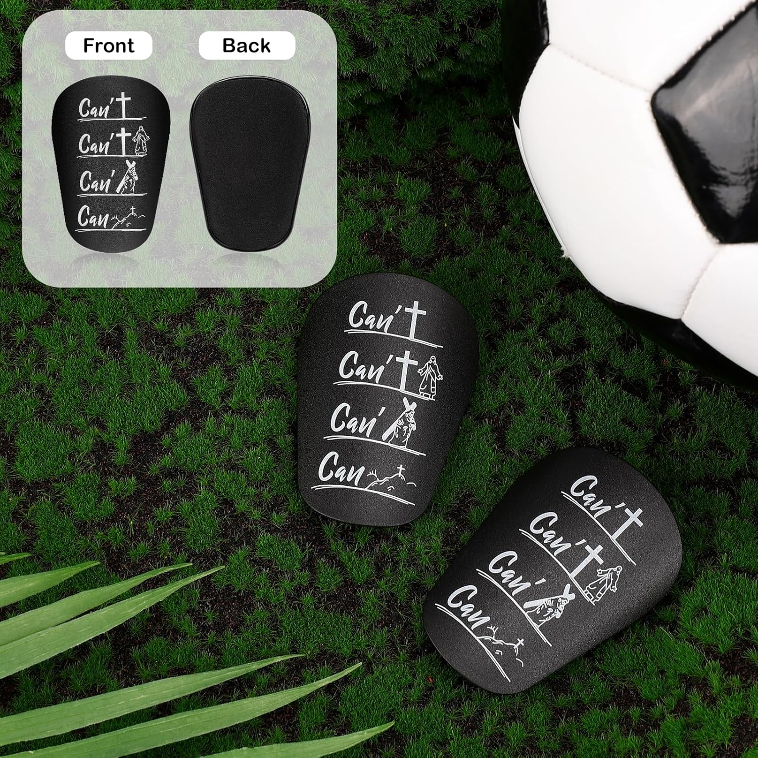 2Pcs Shin Guards, PBT and EVA Material Shin Guards Soccer 8X5Cm/3.15X1.97In Mini Shin Guards Soccer Protective Small Football Shin Guards for Teenagers Adults Sports image number 3