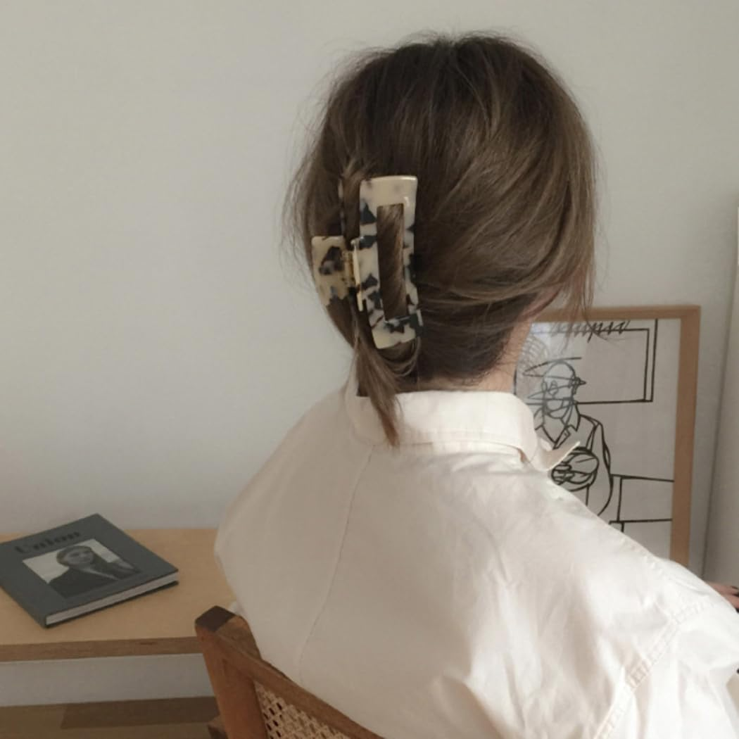 Wambere 1 X Women'S Hair Clips, Large Acetate Hair Claw Clip, Hair Clips for Thick Hair, Non-Slip Hair, Jaw Clips, Headwear, Hair Accessories, Hair Styling Accessories for Women, Girls, Beige image number 5