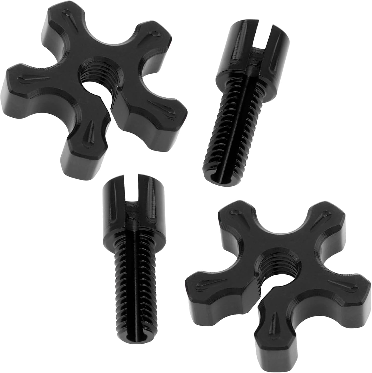 Windance 2 Pack M8 Clutch Cable Adjustment Screws, Motorcycle Brake Wire Adjuster, CNC Aluminum Slotted Screws Fit for AR125LC / EN500 / GPX250 ATC UTV Sport Bike (Black) image number 1