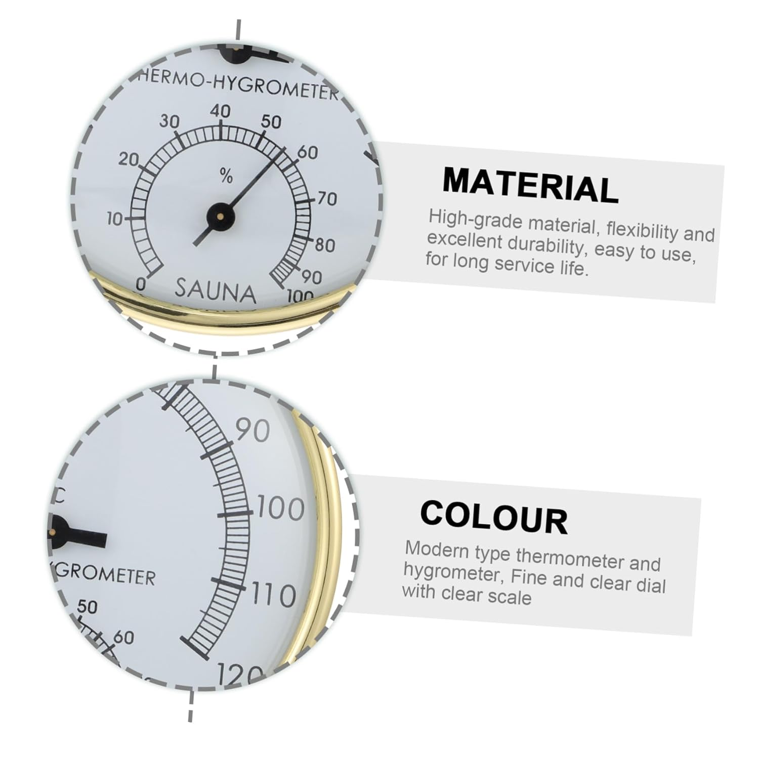 Gatuida Multipurpose Thermometer Hygrometer for Sauna Practical Display Hygrothermograph for Sauna Temperature Monitoring