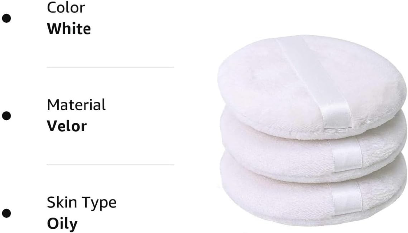 JUYOU 4'' / 10Cm Diam Powder Puff, Washable Large Body Puff, Soft & Furry,10 Pieces image number 5