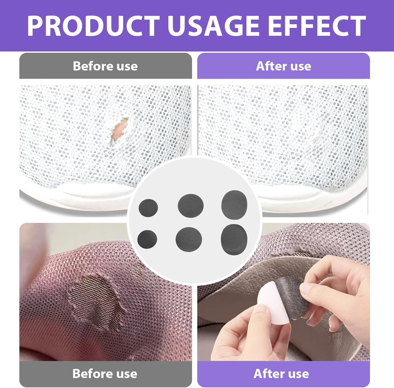 12 Pcs Shoe Hole Repair Patch, Self-Adhesive Sneaker Repair Patches, 3 Sizes Repair Holes of Different Shapes, Patches Suitable for Cracked Toe Cap Scratches Upper Prevention Toe Cracking image number 2