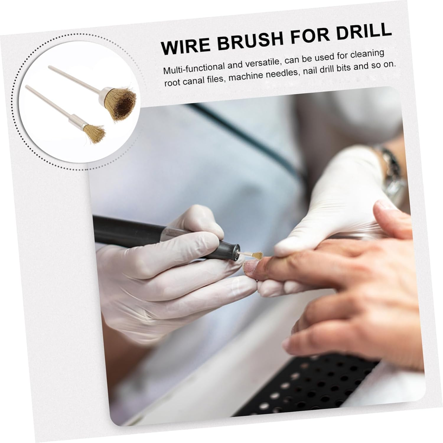 FRCOLOR 8Pcs Nail Drill Cleaning Brush Nail Drill Tools Cleaner for Manicure for Home image number 4