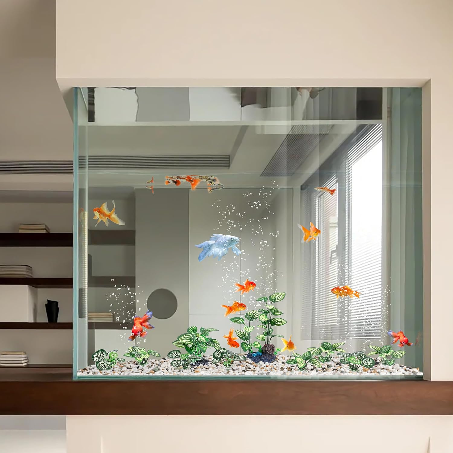 Mylifeunit Betta Fish Tank Decor, 10 Pack Silk Aquarium Plants for Aquarium Decoration and Fish Tank Decor image number 1