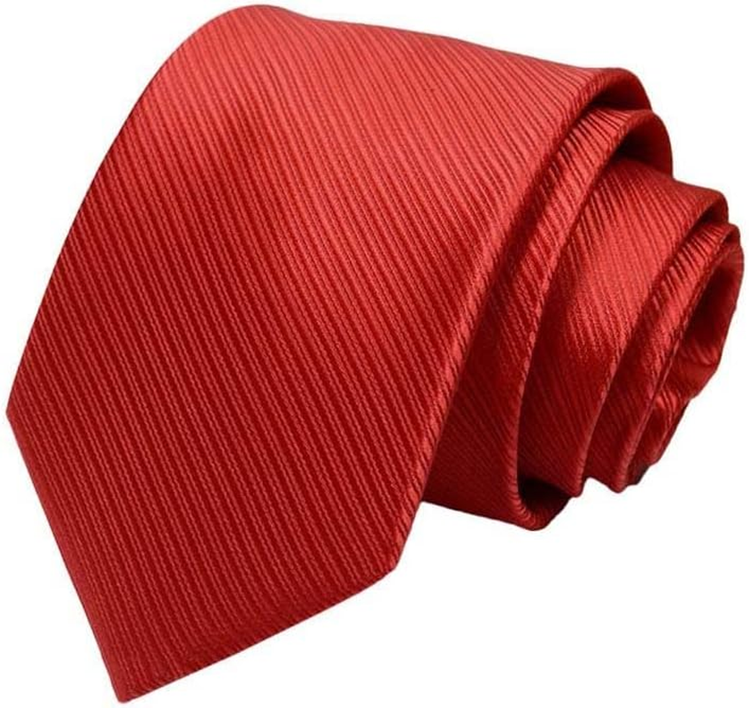 Men'S Stripe Solid Color Business Formal Ties Wedding Groomsmen Party Tie Necktie