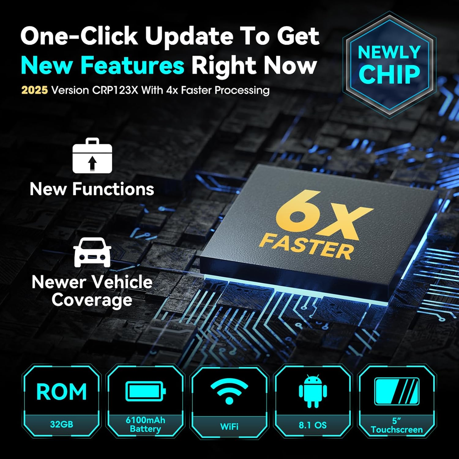 Launch OBD2 Scanner CRP123X Code Reader Tcm/Engine/Abs/Srs/Airbag Tools 2022 Battery Test Scanner for Car, One-Click Lifetime Free Update Wifi Connection, Autovin Scan Tool,7.0 Android OS,16GB ROM image number 6